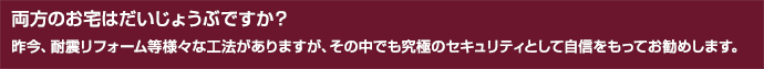 両方のお宅はだいじょうぶですか？